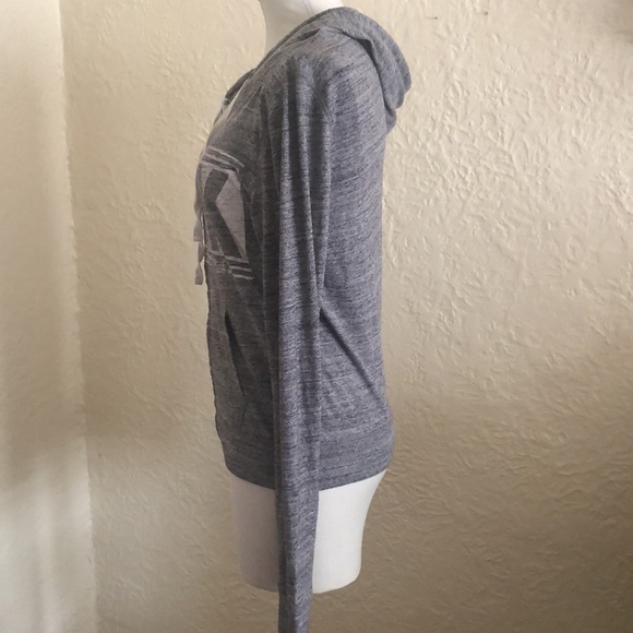 Victoria’s Secret Pink Blue White Logo Zip Up Hoodie Sweatshirt - Picture 4 of 8